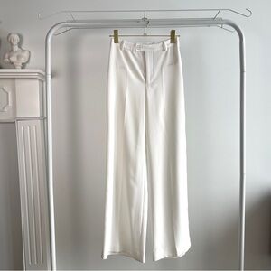 Zara High Waist White Wide Leg Pants